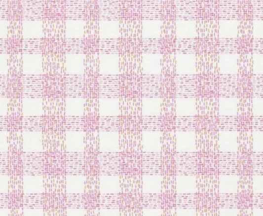Pink Dotted Plaid bib and burp set