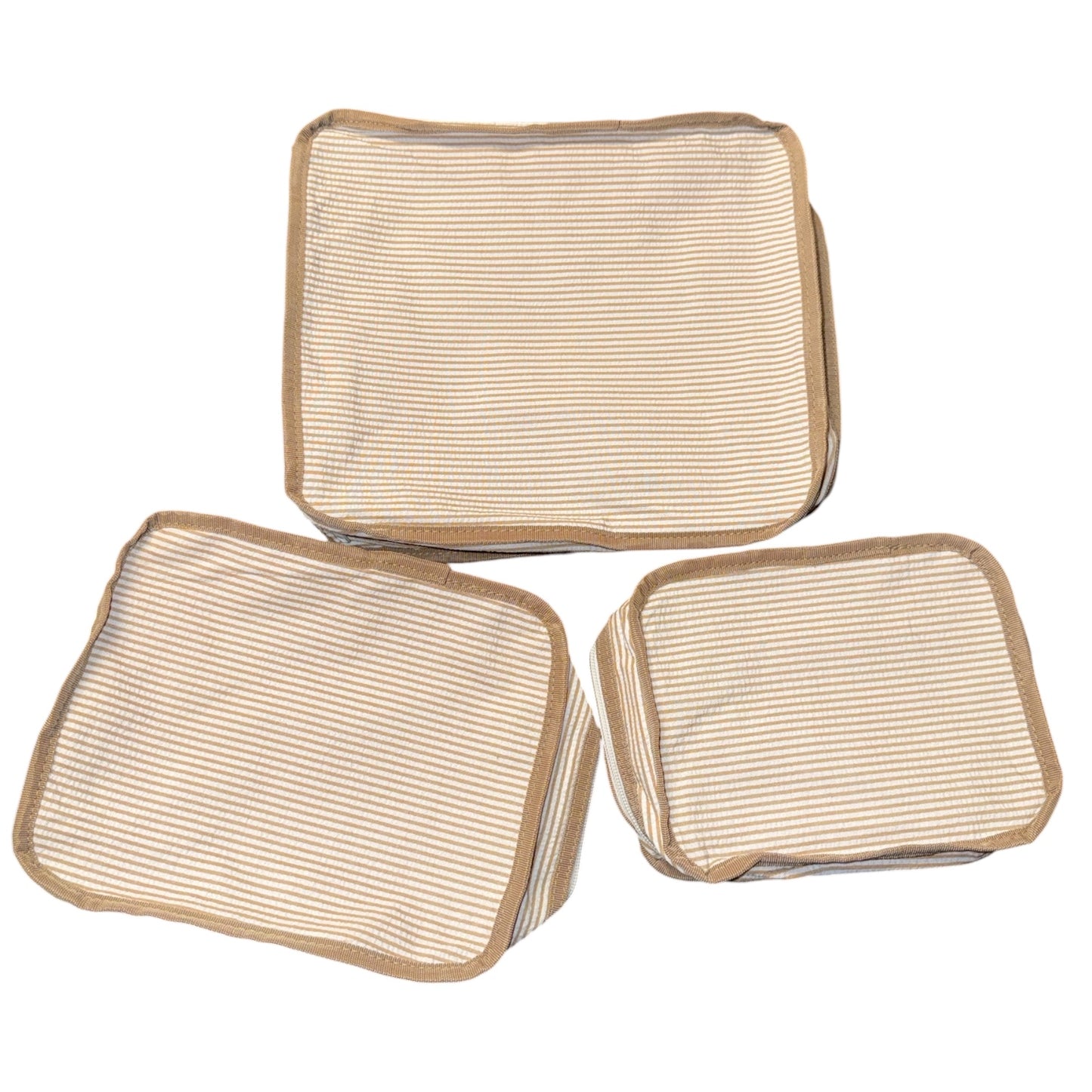 Beige packing cubes