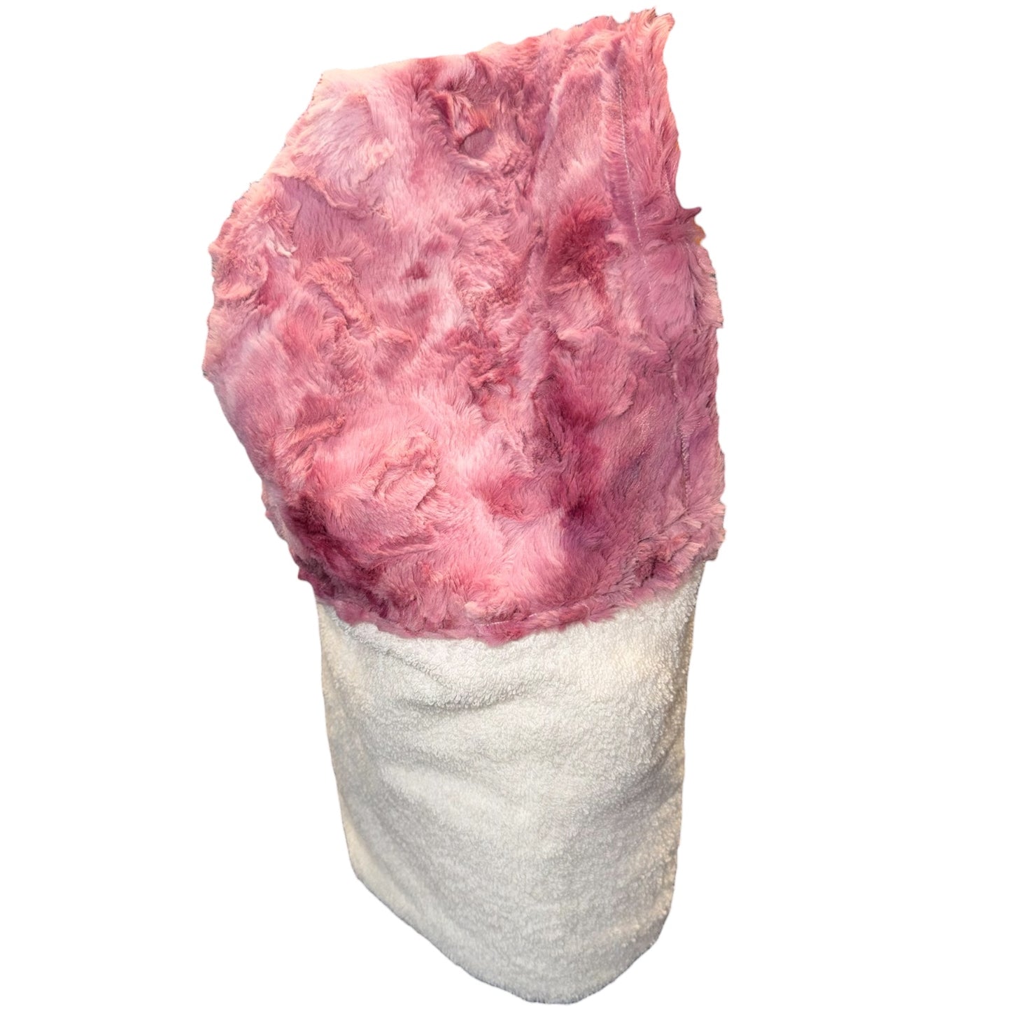 Purple/pink tie dye hooded towel