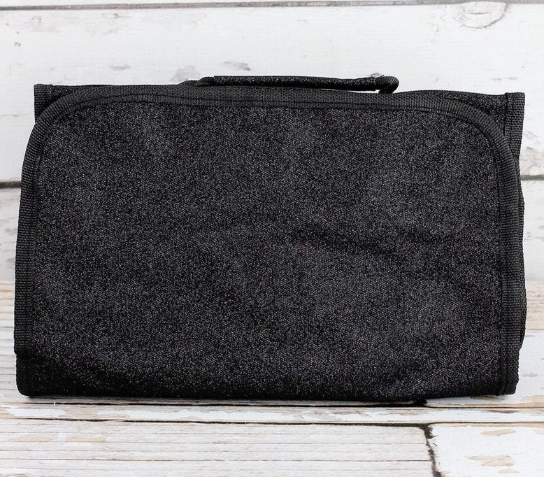 Black Glitz & Glam Roll Up Cosmetic Bag