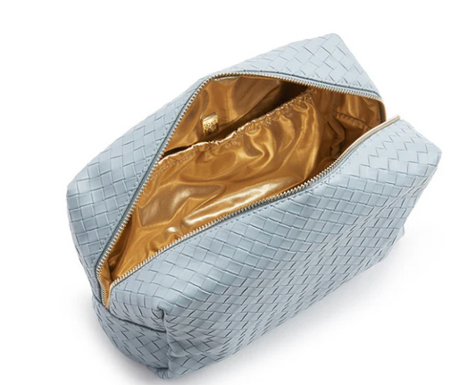 LUXE EVERYDAY COSMETIC BAG - WOVEN BLEU