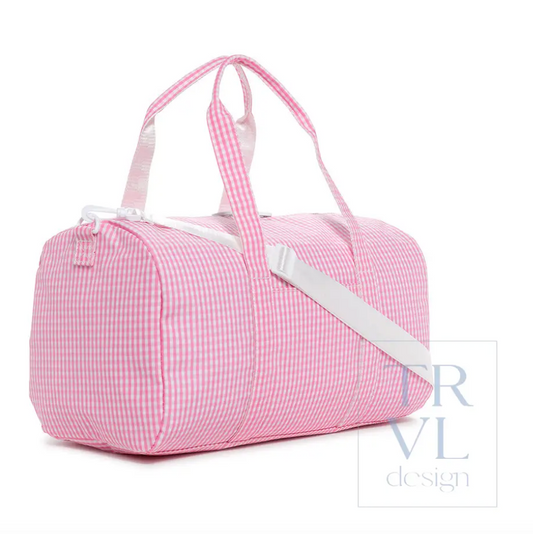 TRVL Gingham Pink Duffle