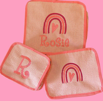 Pink packing cubes