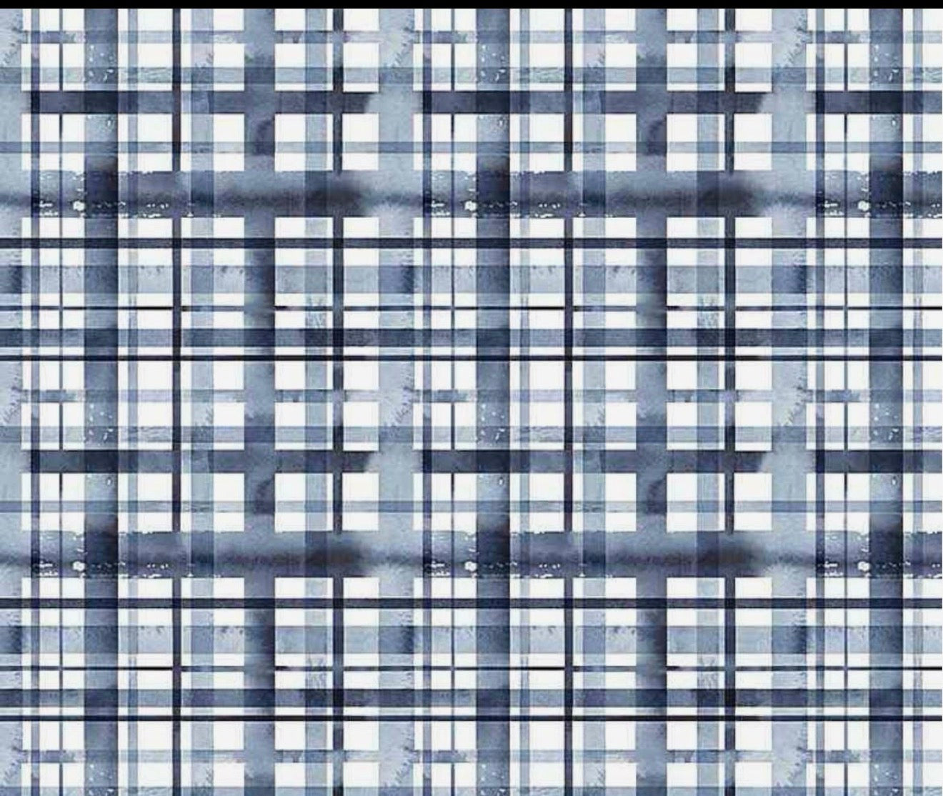 Blue watercolor plaid bib and burp cloth