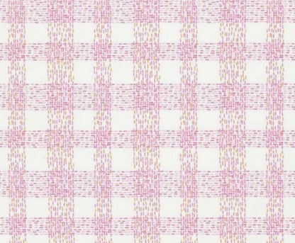 Pink Dotted Plaid bib and burp set