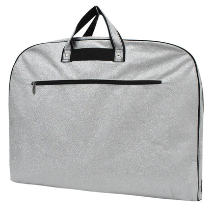 silver glitter garment bag