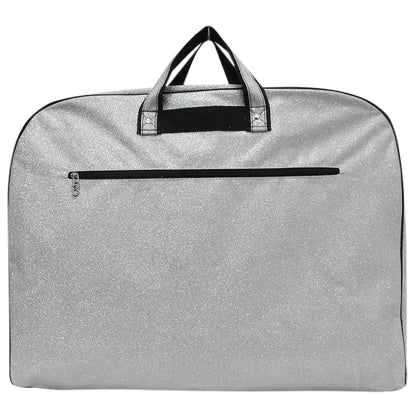 silver glitter garment bag