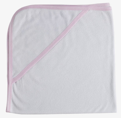 Hooded towel with Pink binding