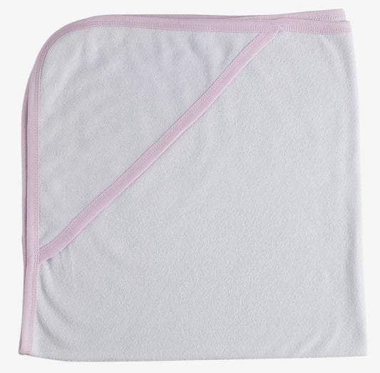 Hooded towel with Pink binding