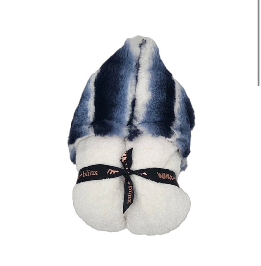 Plush Waves Navy Hooded Towel