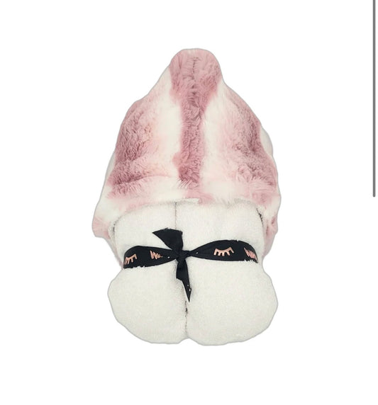 Plush Waves Woodrose Hooded Towel