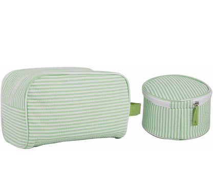 2 Pieces stripe seersucker pouch