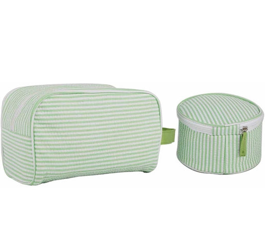 2 Pieces stripe seersucker pouch