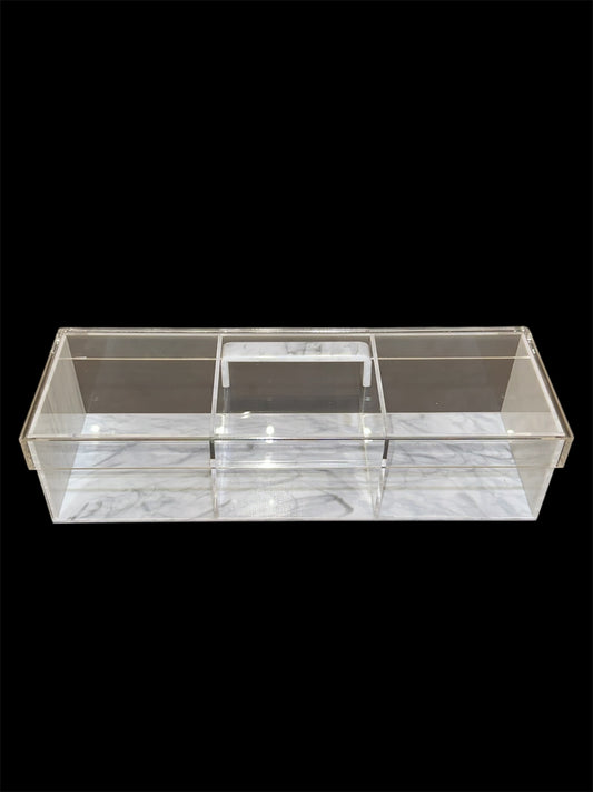 3 section lucite tray