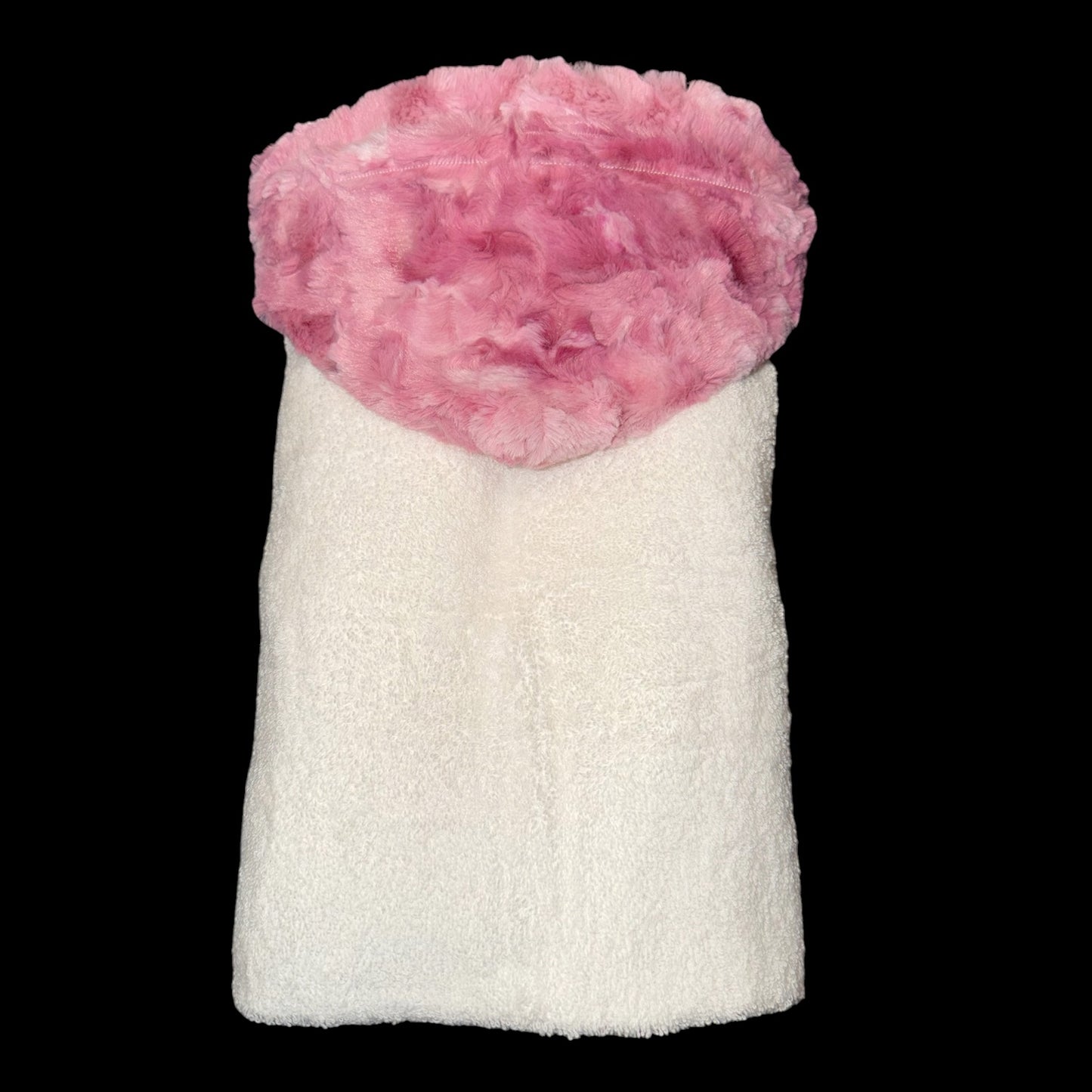 Purple/pink tie dye hooded towel