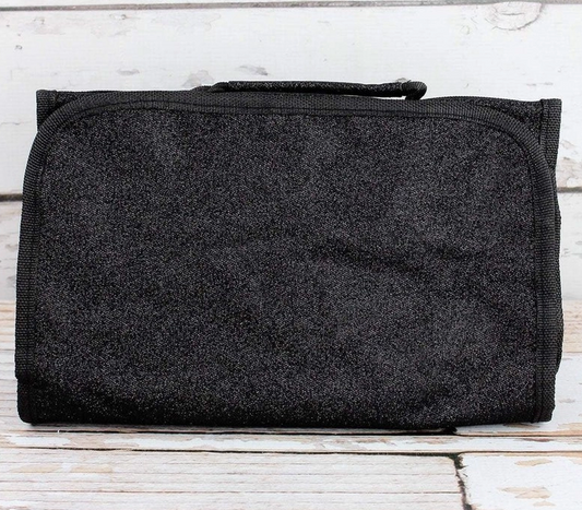 Black Glitz & Glam Roll Up Cosmetic Bag