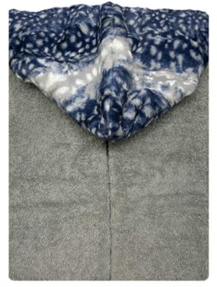 Silver Grey and Fawn Navy Towel