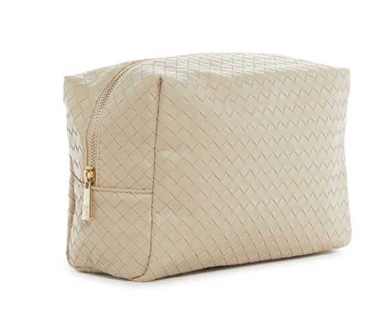 LUXE EVERYDAY COSMETIC BAG - WOVEN BISQUE