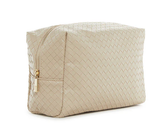 LUXE EVERYDAY COSMETIC BAG - WOVEN BISQUE