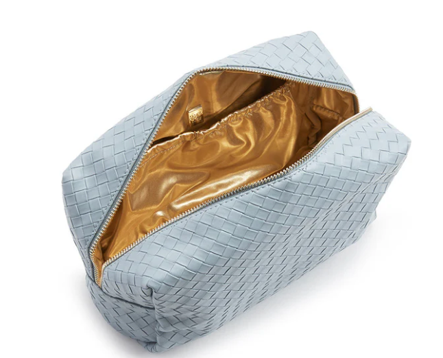 LUXE EVERYDAY COSMETIC BAG - WOVEN BLEU