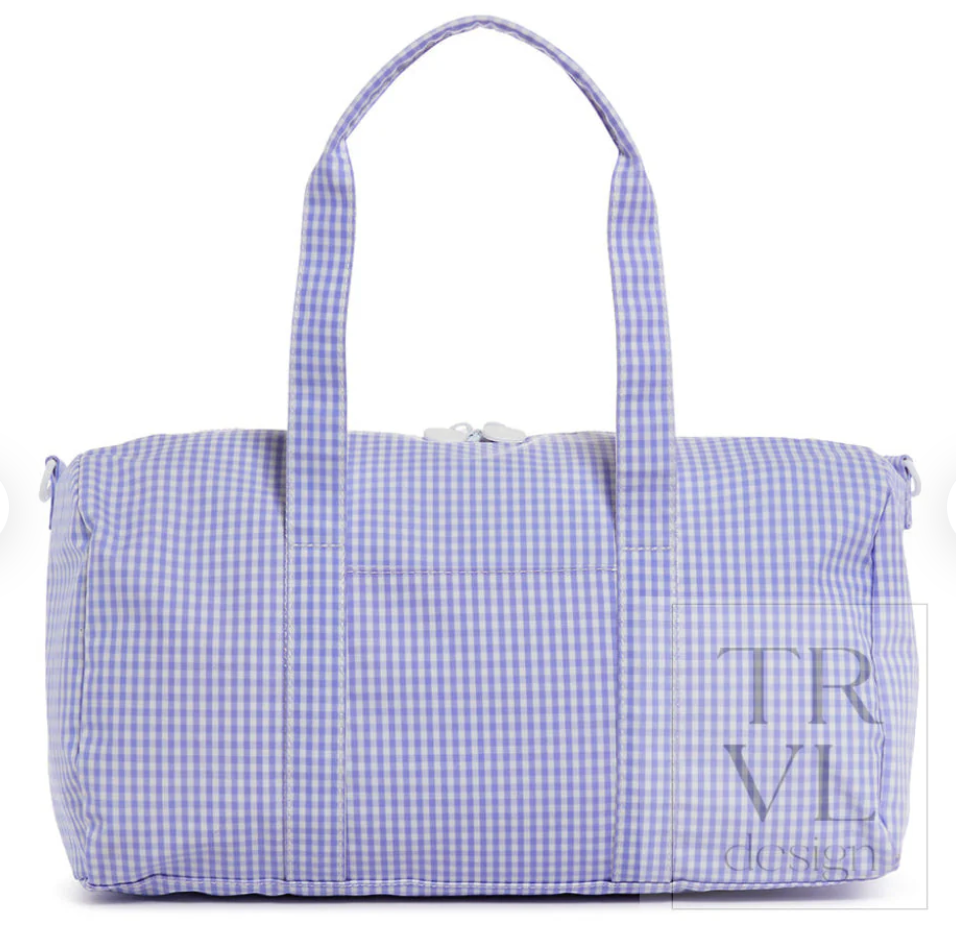 TRVL Gingham Lilac Duffle
