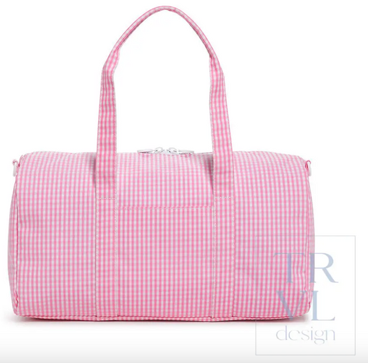 TRVL Gingham Pink Duffle